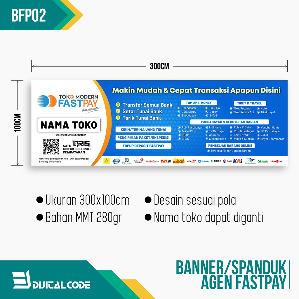 BFP02 Spanduk Banner FastPay 300x100cm