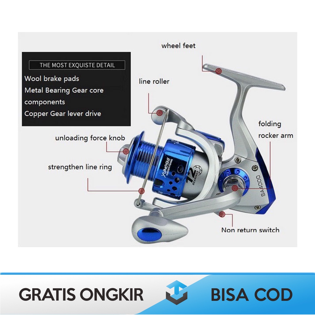 FISHING REEL ALAT PENGGULUNG PANCING TAFFSPORT SA3000 ORIGINAL MURAH