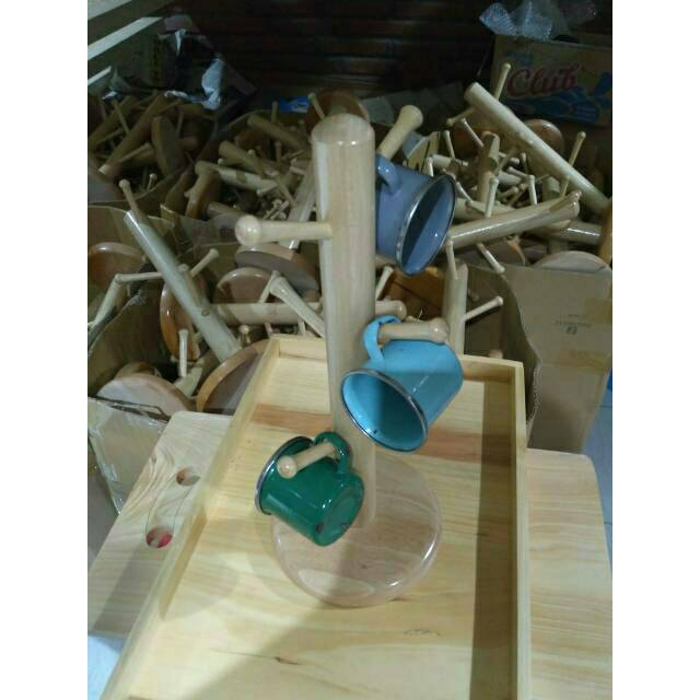 Mug Holder Kayu / Gantungan Cangkir Kayu