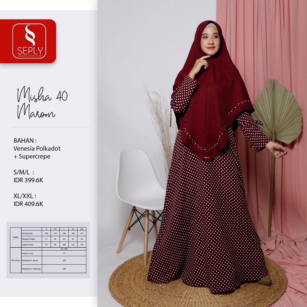 GAMIS TERBARU 2021 SEPLY MISHA 40 MAROON
