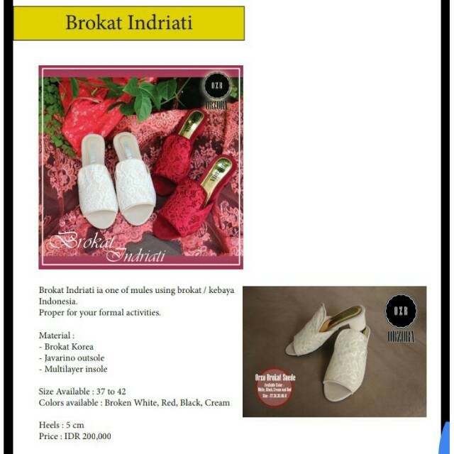 ORZORA SHOES - BROKAT INDRIATI