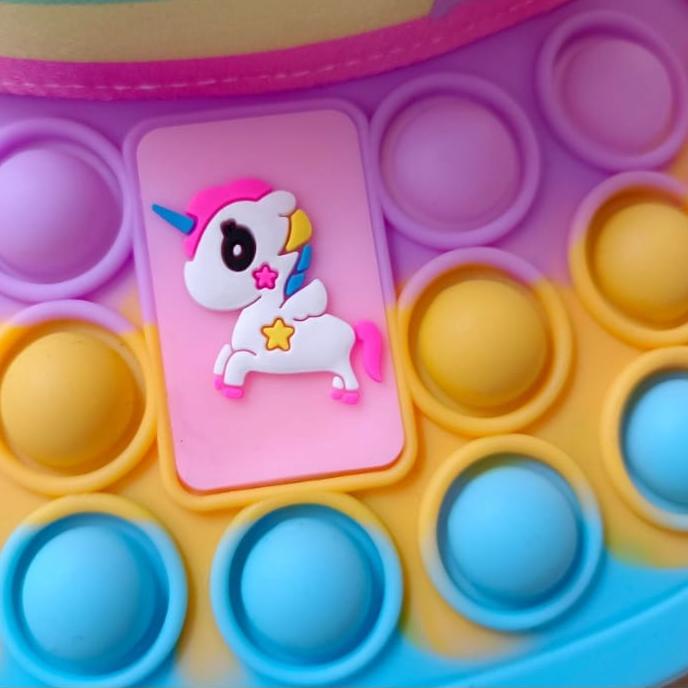 Topi Pop it - Topi Anak - Topi Anak Perempuan - Topi Viral - Pop It - Topi Karakter POP IT UNICORN ,