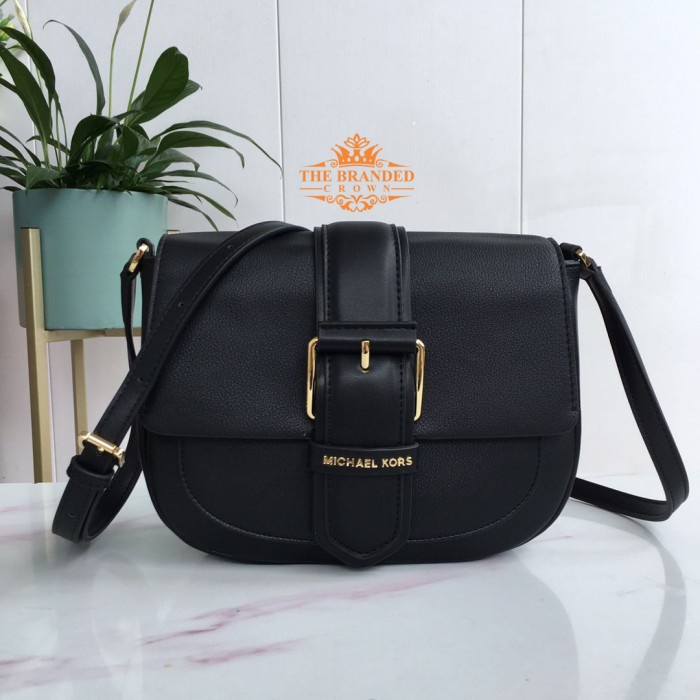 black leather crossover bags