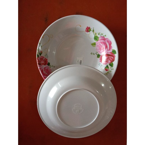 Piring Melamin Putih Motif