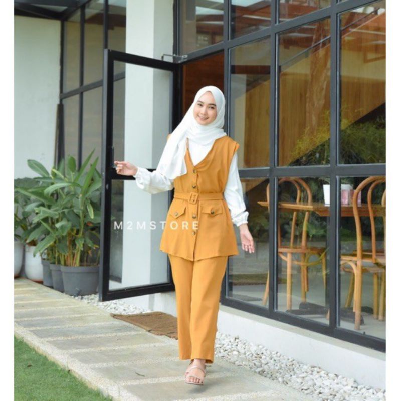 Aura set // azura one set // azzura setelan celana // andara setelan celana // andara set kerja