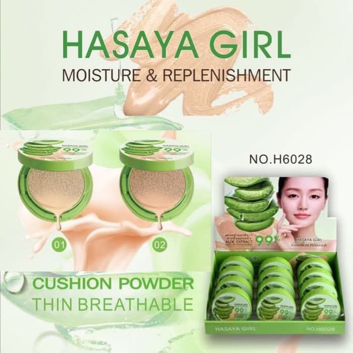 Cushion Aloe Vera 99% ori Hasaya Girl thailand original powder
