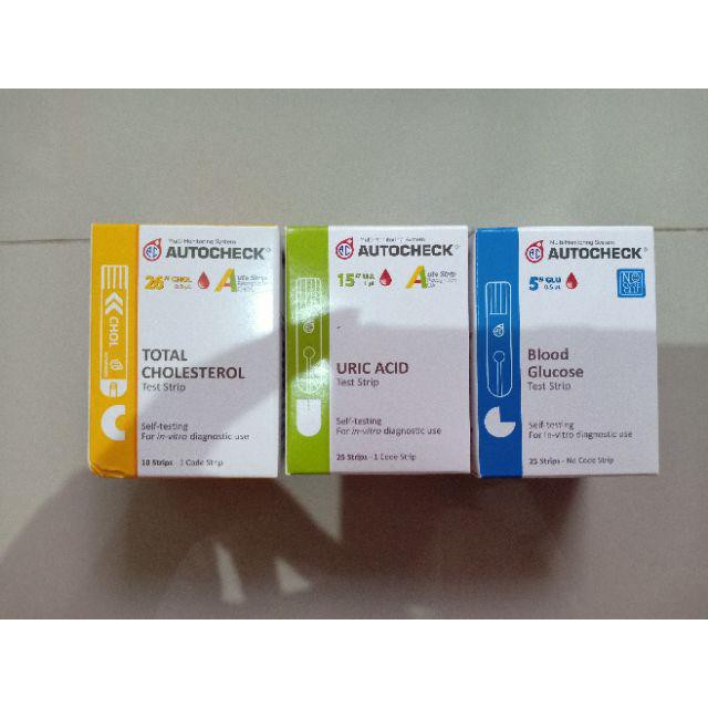 3 IN 1  PAKET STRIP AUTOCHECK GULA , ASAM URAT , KOLESTEROL STIK  AUTOCEK GDS URIC CHOLESTEROL