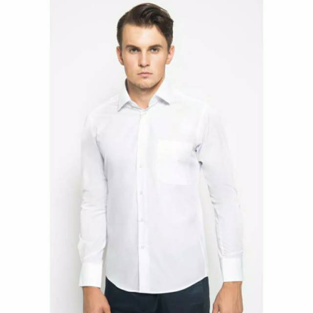 Kemeja polos putih ALISAN lengan panjang