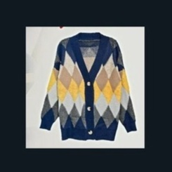 Dambi cardigan rajut wanita oversize premium / korean style motif argyle