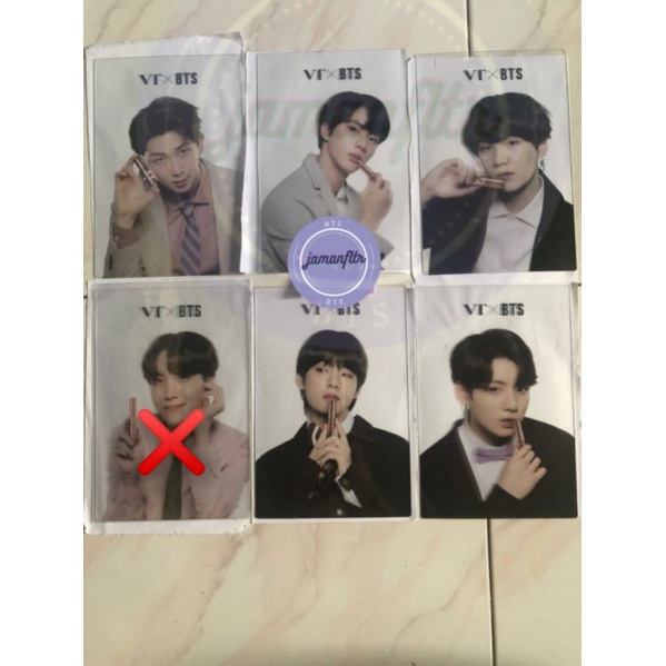 [Official] Postcard VT x BTS Transparant Namjoon Jin Suga Taehyung Jungkook