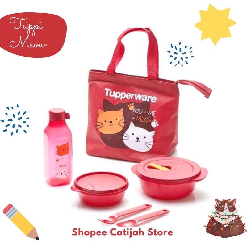 Tupperware kotak bekal - tempat makan - tupperware cat lover - kotak bekal anak