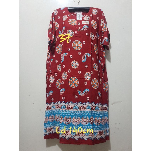 YULI - Daster kencana ungu  L5 JUMBO LD 135-150 CM PB 107 CM BATIK KU LEBEL PUTIH(KUP)-No 37