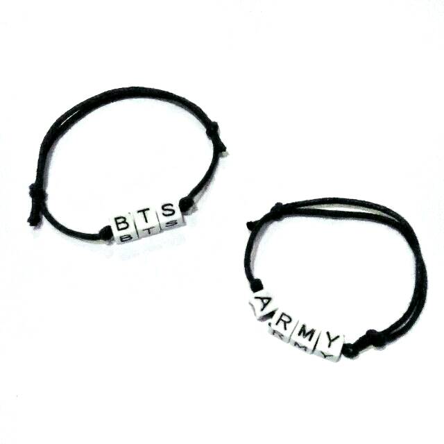 PAKET SEPASANG (GET 2PCS) GELANG NAMA WHITE MONOCHROME COUPLE