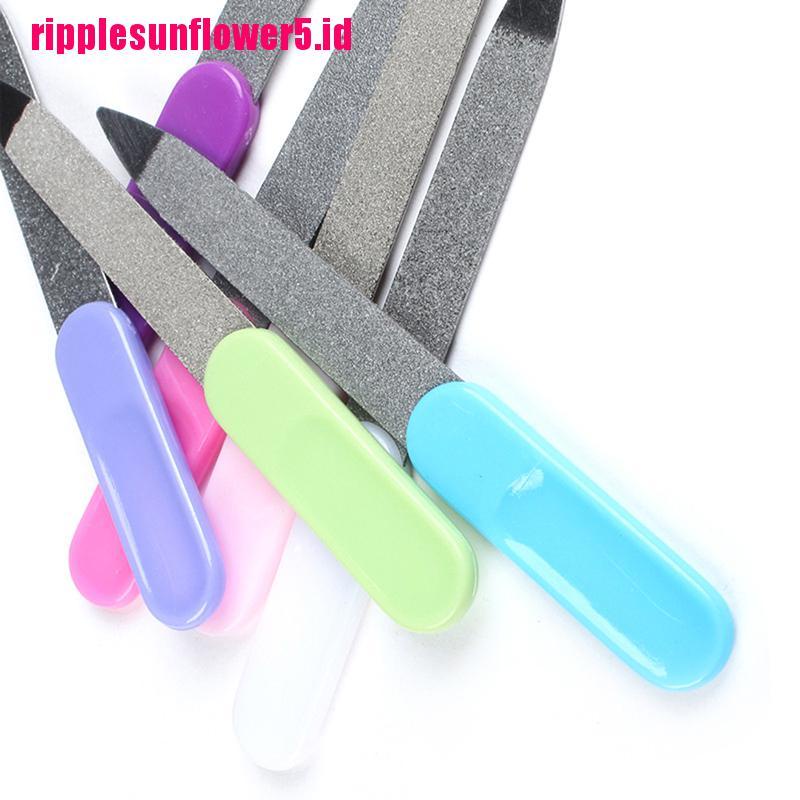 2pcs Kikir Kuku Dua Sisi Bahan stainless steel metal Untuk manicure / pedicure