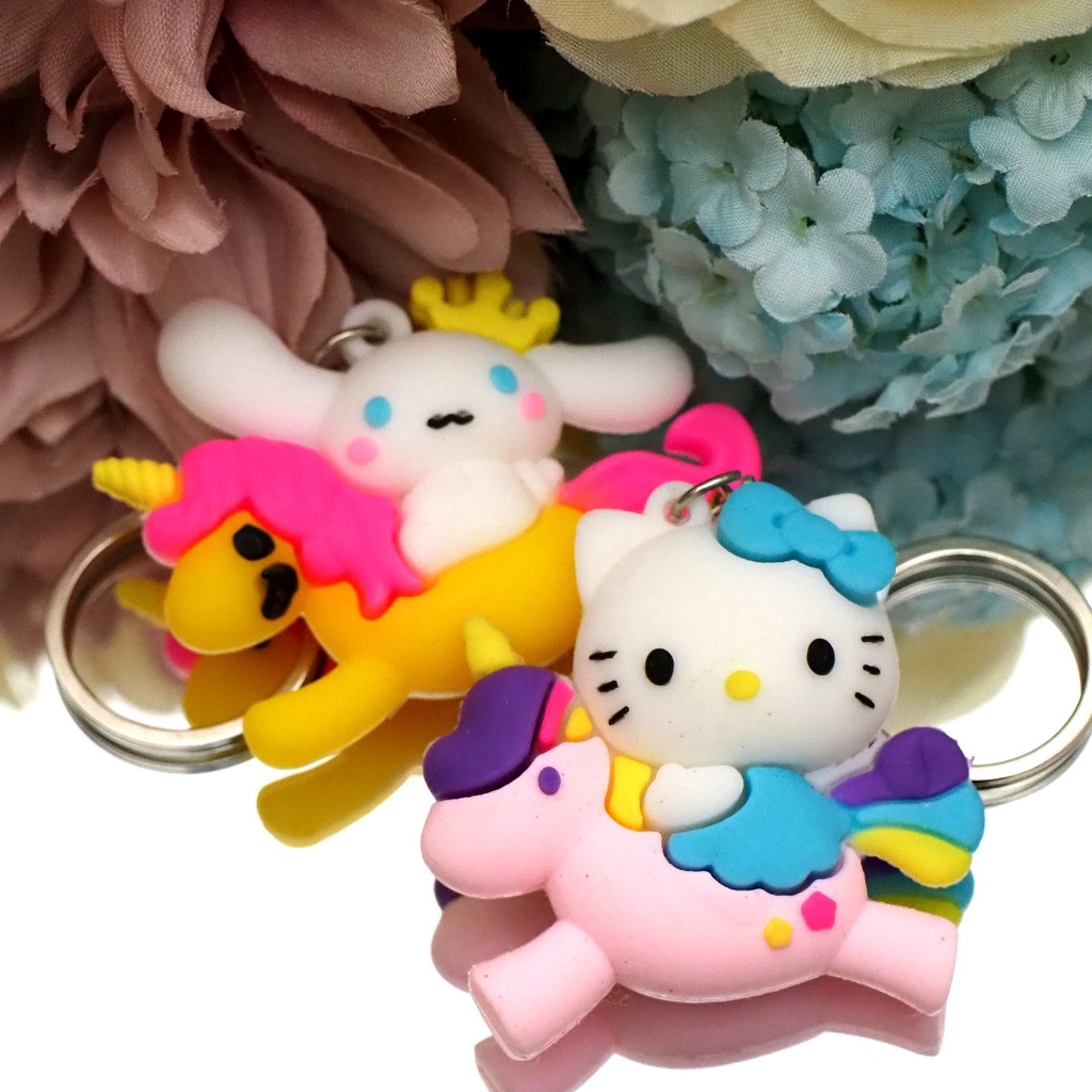 Gantungan Kunci Karakter Kitty Melody Cute Girly Gantungan Tas Dompet Boneka Lucu Keychain Aksesoris Tas