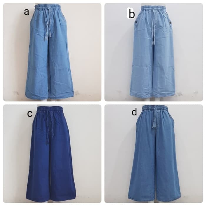 Celana Kulot Jeans Size Fit M To Xl & Jumbo Size - Variasi B, Fit M To Xl