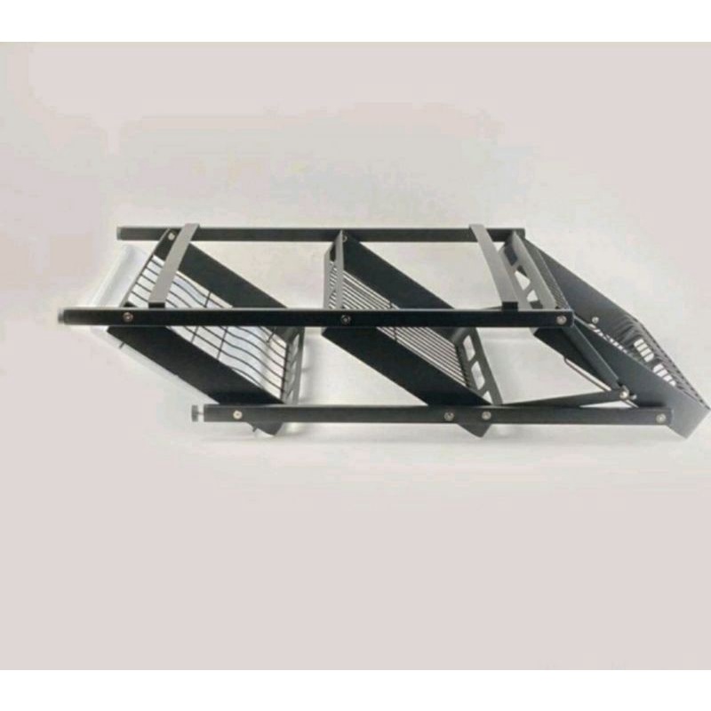 Rak Piring Lipat Stainless Hitam Black/Rak Piring 3 Susun Lipat Hitam/Rak Dapur/Rak Kitchen Set