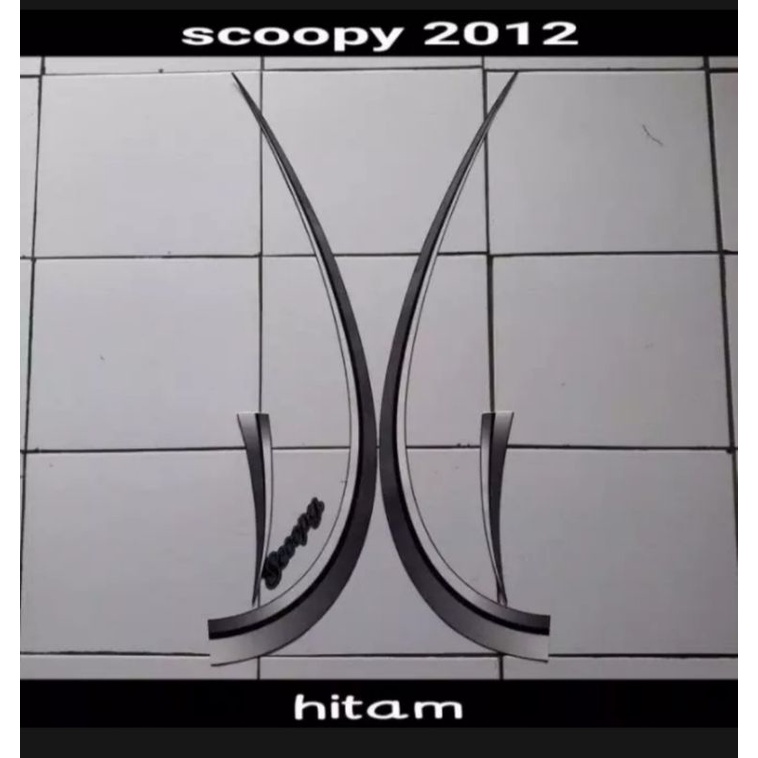 STICKER STRIPING FULL SET LIS BODY HONDA MOTOR SCOOPY KARBU TAHUN 2012 2013 WARNA HITAM