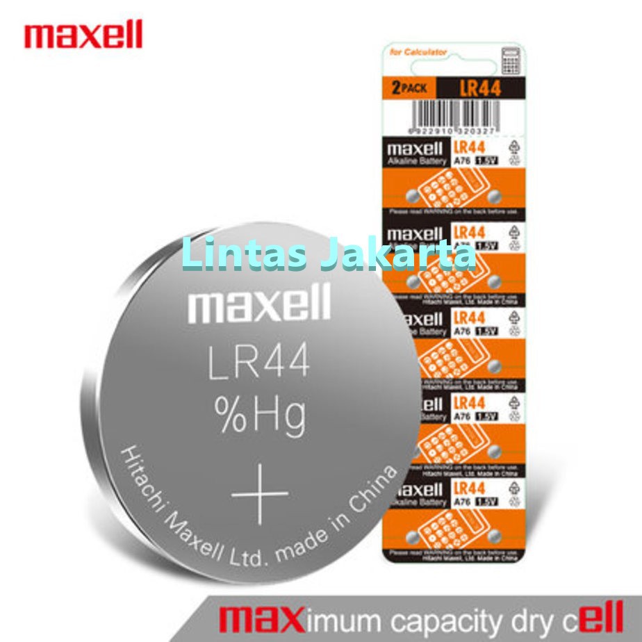 Baterai / Battery Kalkulator Merk Maxell Type LR44 ( Isi 10 buah )
