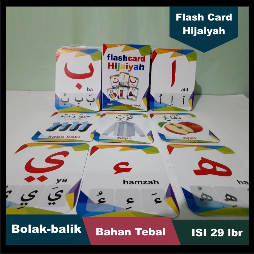 HIJAIYAH - Kartu Flashcard Ayo Mengenal Huruf Hijaiyah &amp; Bhs Arab