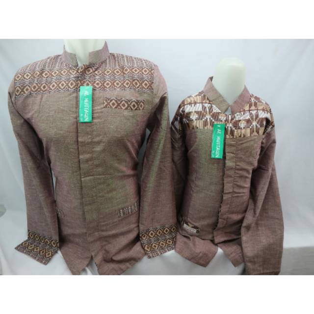 Baju Koko Jasko Jas Koko Muslim Pria Ayah Couple Anak  Lengan Panjang Merah Muda Al Muttaqin