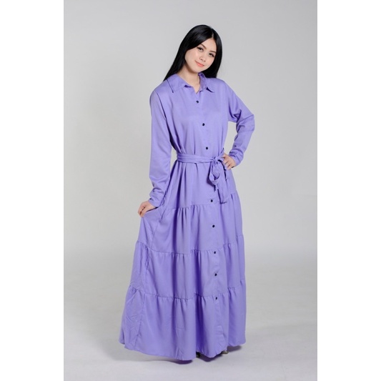 marketonline dress susun polos / dress rempel / dress muslim busui friendly