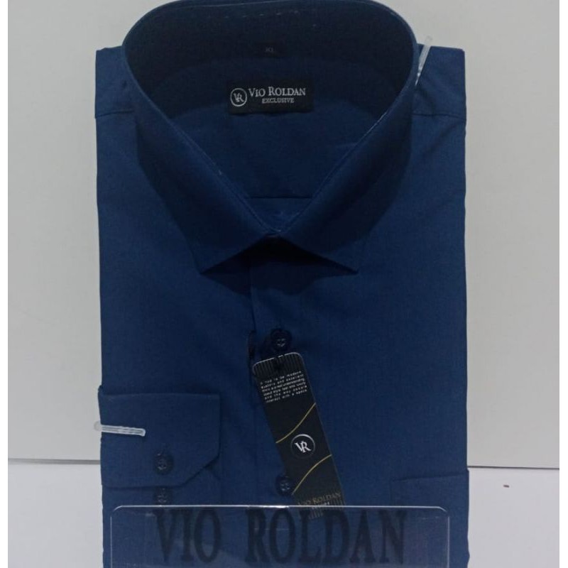 Kemeja Polos Pria Kemeja Formal Kemeja Katun Kemeja Kerja Kemeja Pria NAVY