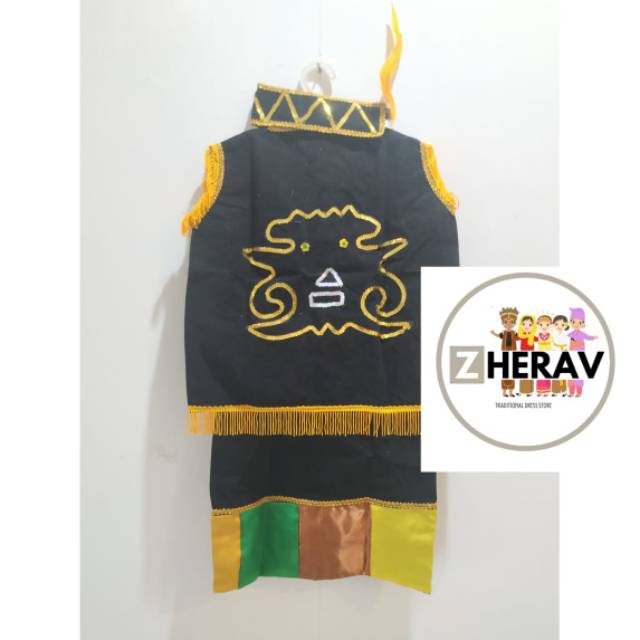 baju adat busana adat pakaian adat kalimantan dayak anak laki perempuan cewek cowok ukuran size TK SD SMP Dewasa