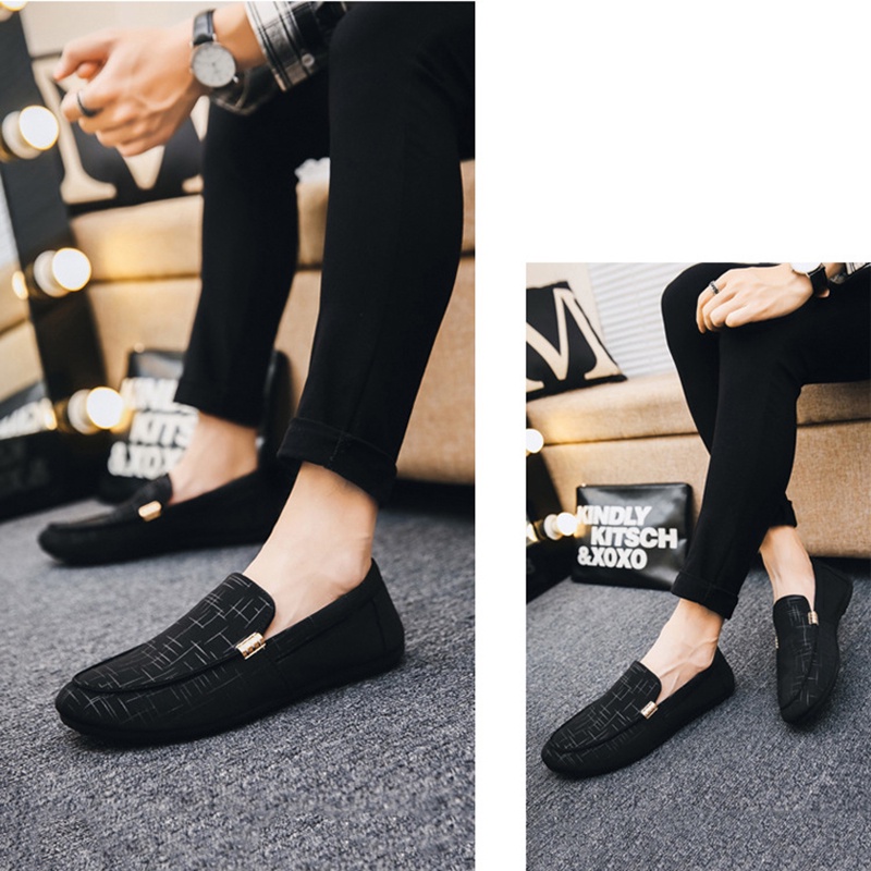 Highland Sepatu Slip on Pria Sepatu Loafers Casual Santai Formal Suede Sepatu Kerja Kantor Kuliah Men Boat Shoes KSC501