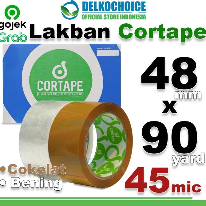 

Lakban 48mm x 90yard CORTAPE Plakban Isolasi OPP Tape GOJEK GRAB /DUS