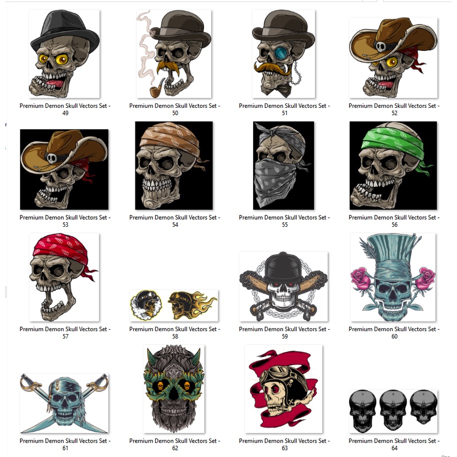 Premium Demon Skull Vectors Set For CorelDraw