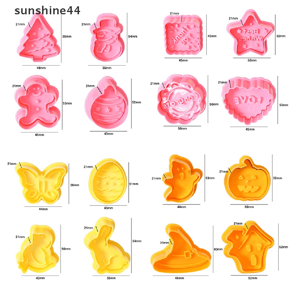 Sunshine 4PCS Cetakan Kue / Biskuit Bentuk Binatang Snowman 3D Untuk Dekorasi Natal