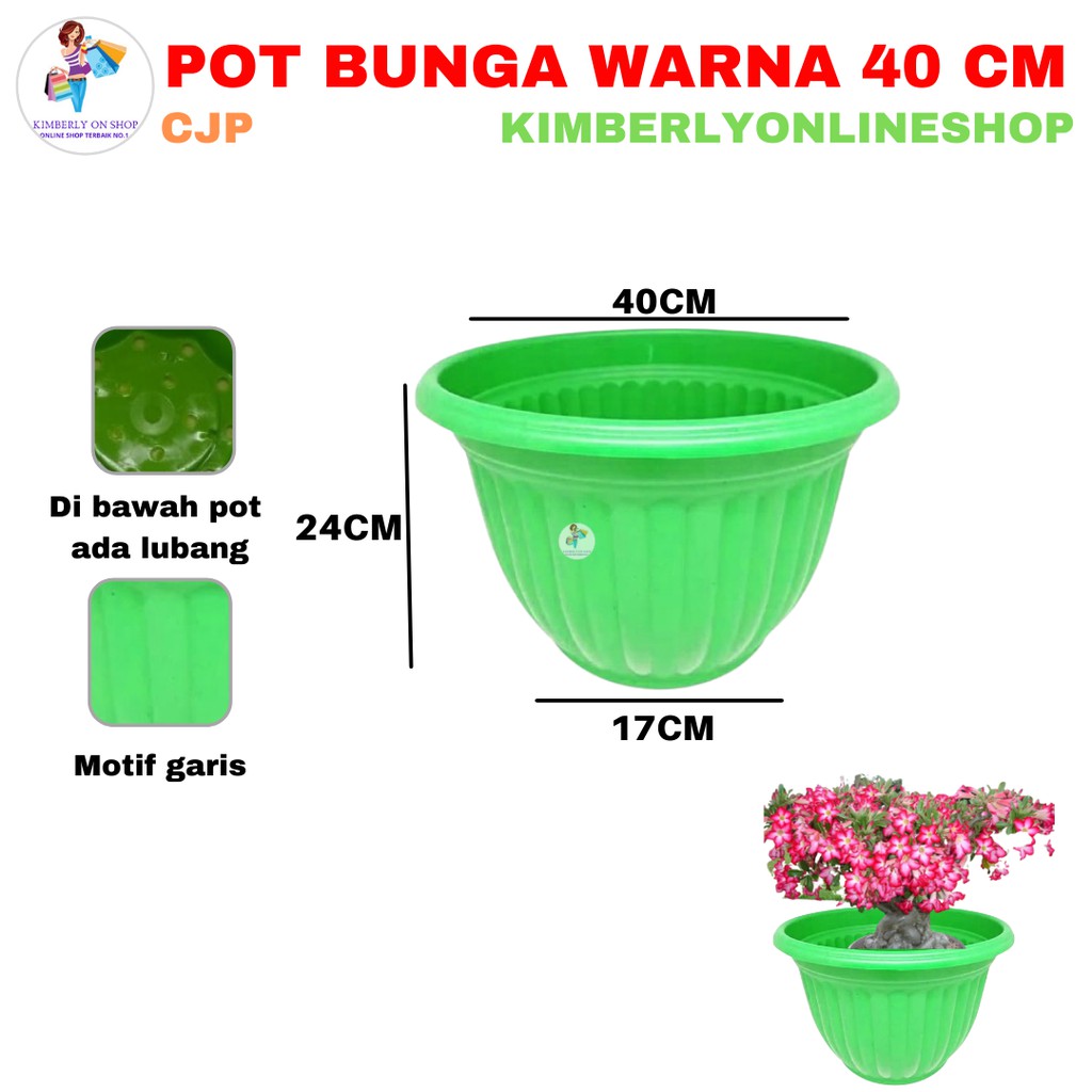 Pot Bunga Plastik Warna 40 Cm KHUSUS GOJEK