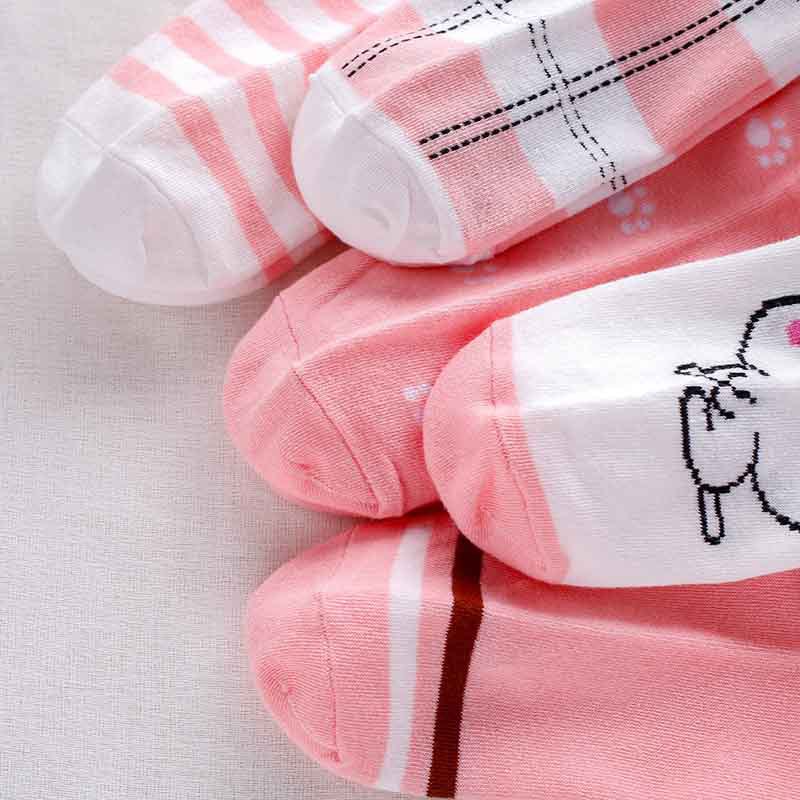 [littlecrab] Kaos Kaki Kucing Lucu Pink Cat Women Socks Import Kaos Kaki Berkualitas Pinky Imut Korean Style