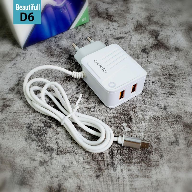 [FT D6] Charger Oppo 3.1A Micro Usb 3in1 Led Fast Charger