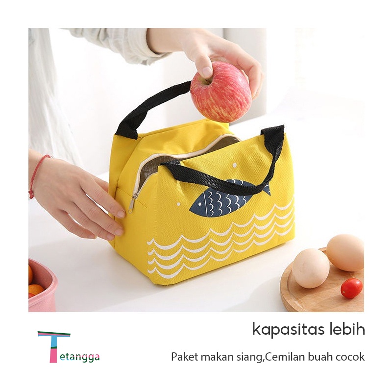 Tas Bekal Anti Air  Tas Bekal Karakter Lunch Cooler Bag Salur Makanan Aluminium Kotak Makan Import