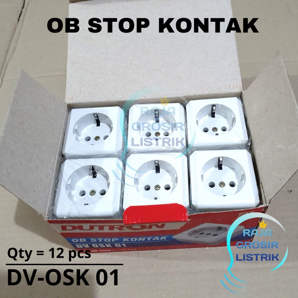 Grosir 12 Pcs DUTRON Stop Kontak Outbow DV OSK 01 Stop Kontak Tempel Dinding OB