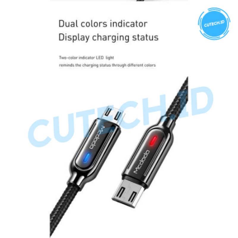 MCDODO KEBEL DATA MICRO USB AUTO DISCONNECT FAST CHARGING 18W / 2A LED