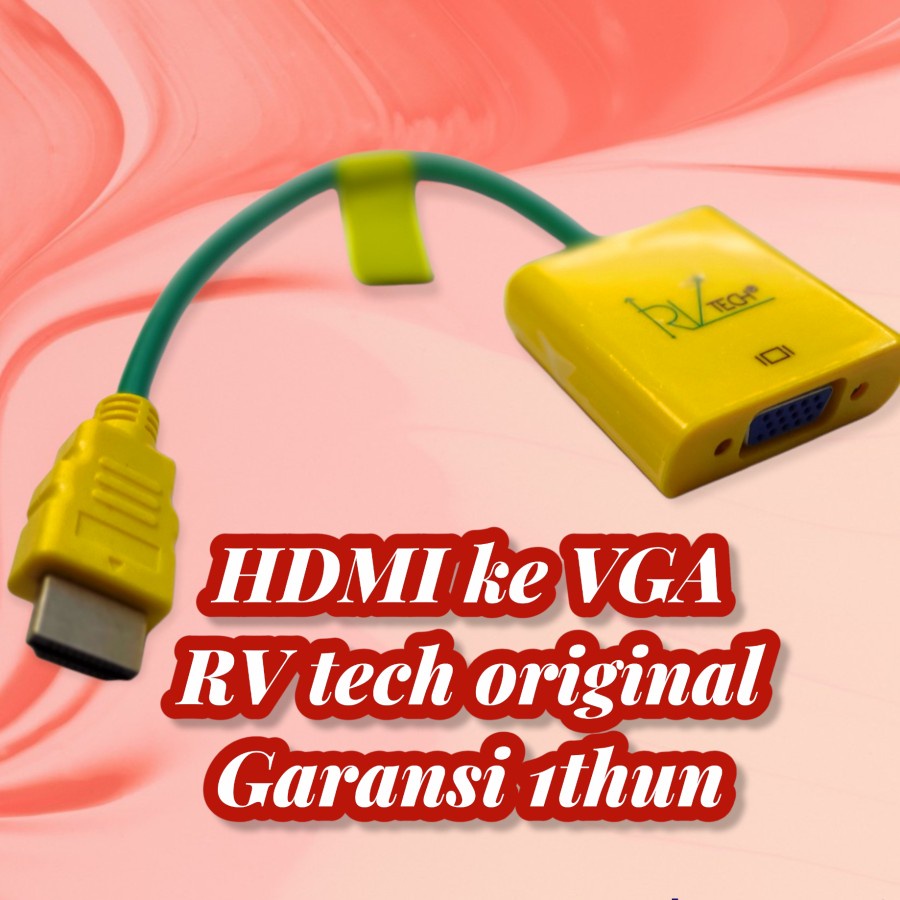 RV-TECH KABEL CONVERTER HDMI TO VGA ORIGINAL GARANSI RESMI 1 TAHUN