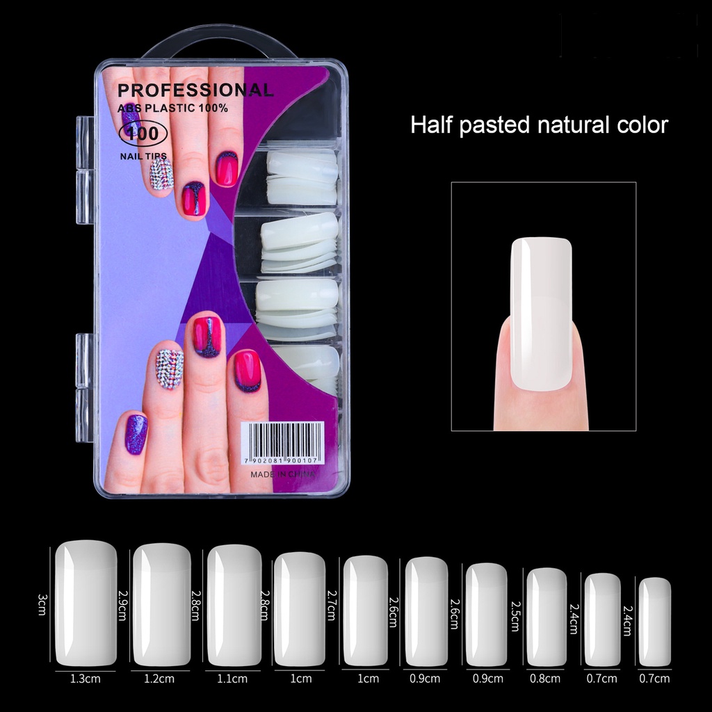 Providence 100pcs / Set Kuku Palsu Full Cover Transparan Seamless Untuk Manicure