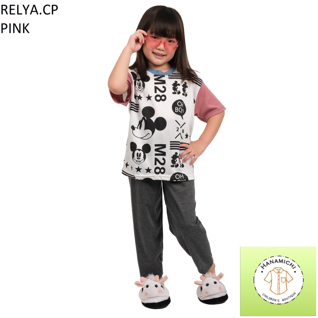 Hanamichi RELYA.CP Baju Tidur Anak Motif Kartun Lengan Pendek