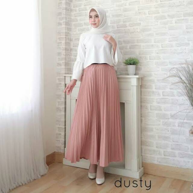 Rok Plisket Wanita Mayung Jumbo