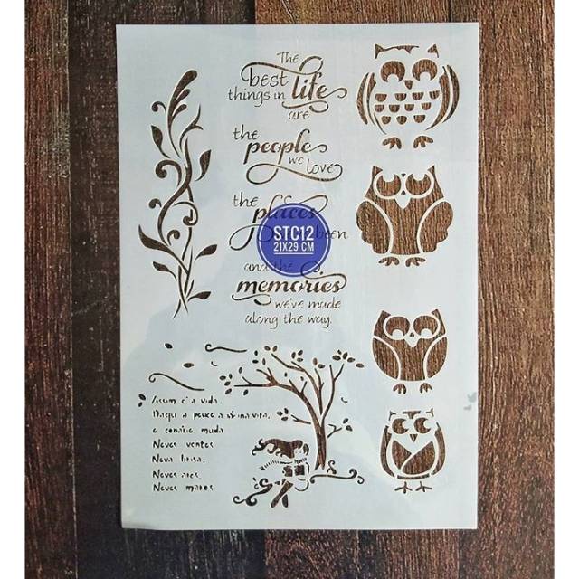 Stencil STC 12 motif owl