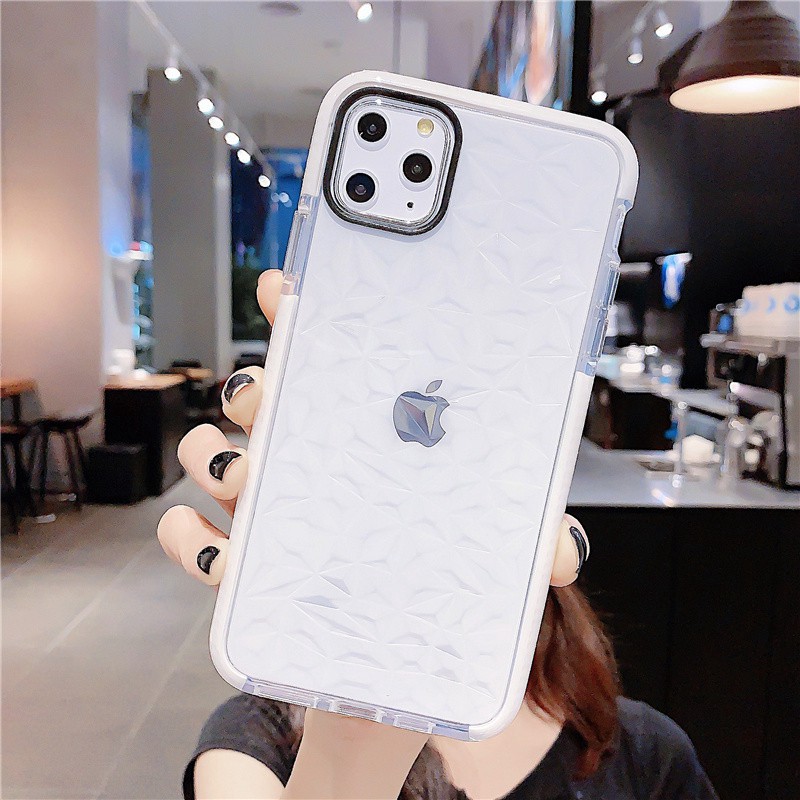 iPhone 12mini iPhone 12Pro iPhone 12Promax Premium Case iPhone 6 6 Plus 7 8 8plus X XS IPhone 11 Pro Max XR SE2 Diamond Pattern Bahan Silikon Lembut Untuk