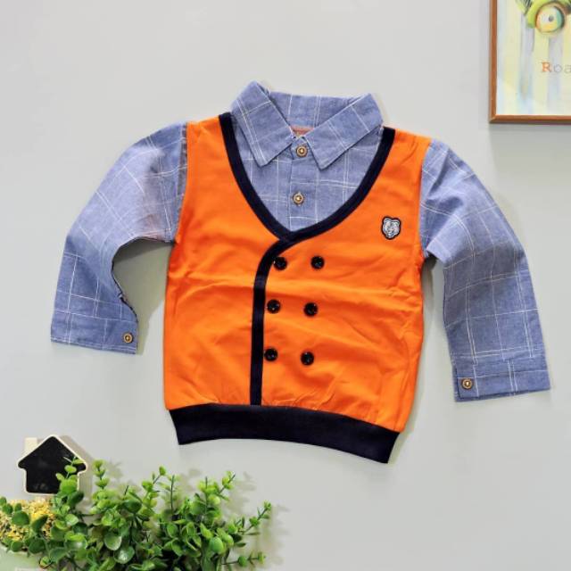 BAJU ANAK IMPORT SWEAT SHIRT ORANGE (IMPORT)