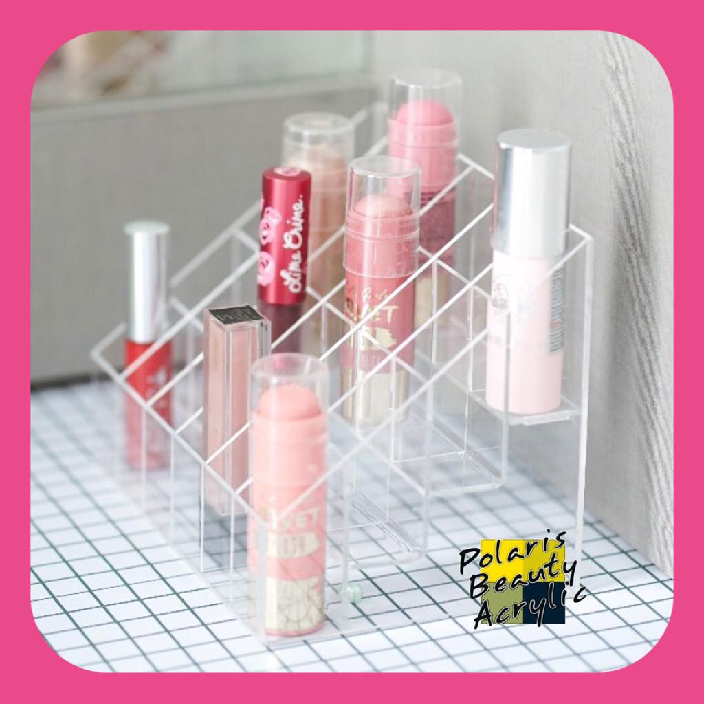 TEMPAT LIPSTICK-RAK KOSMETIK ACRYLIC-TEMPAT MAKEUP AKRILIK-RAK LIPSTIK