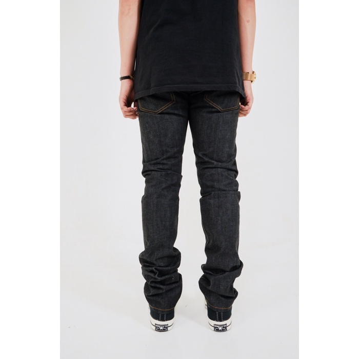 SVGE DENIM “Hades” Black Indigo 14oz Raw Stretch Denim White - Black Indigo, 30