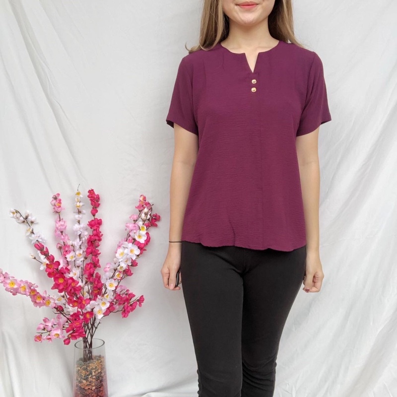 Ruby Basic Crinkle Shirt - Blouse Wanita Polos