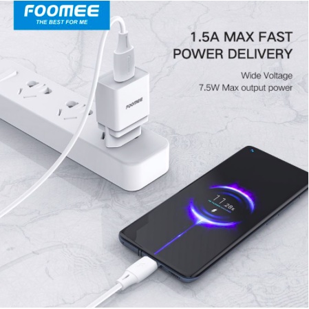 Travel Charger Set Micro USB 5V 1,5A Foome CC27s