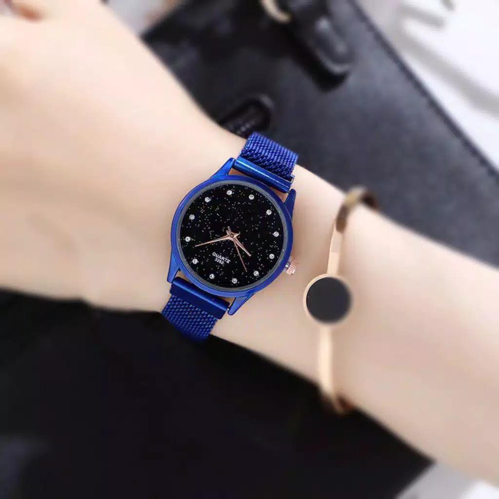 [ BAJ ] JAM TANGAN WANITA RANTAI MAGNET DIAMOND MURAH GROSIR IMPORT FASHION MDL DD025